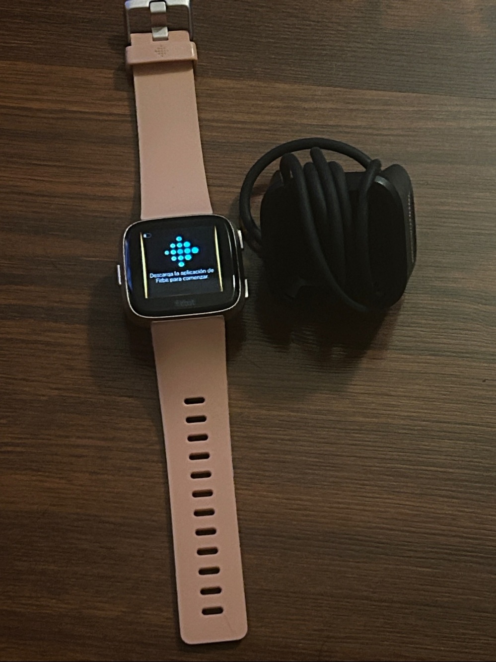 Fitbit Versa Blush Pink Silicone Smartwatch w/Charger